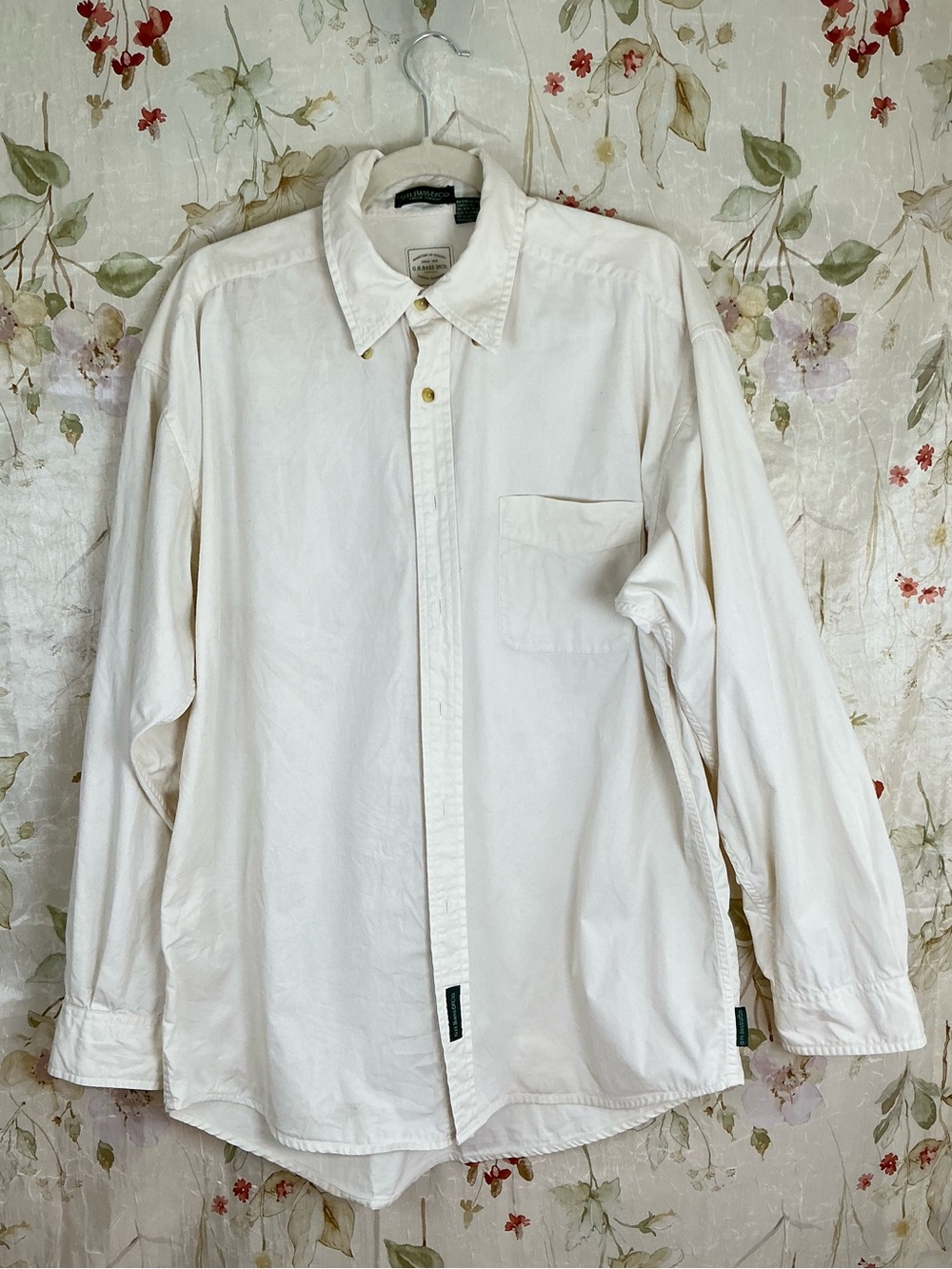 G.H. Bass & Co Vintage Men’s Ivory Cotton Button Down Shirt M